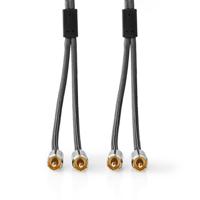 Nedis Stereo-Audiokabel | 2x RCA Male | 2x RCA Male | 2 m | 1 stuks - CATB24200GY20 CATB24200GY20 - thumbnail