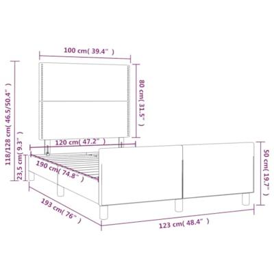 Bedframe zonder matras 120x190 cm stof lichtgrijs
