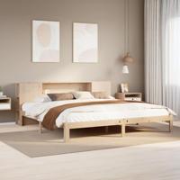 Bed met boekenkast zonder matras massief grenenhout 180x200 cm - thumbnail