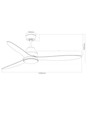Beacon Plafondventilator hout met lampWhitehaven Ø 143cm IP55 - 213043