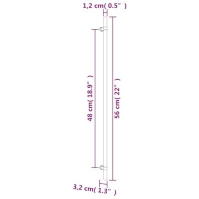 Handvatten 20 st 480 mm roestvrij staal zwart