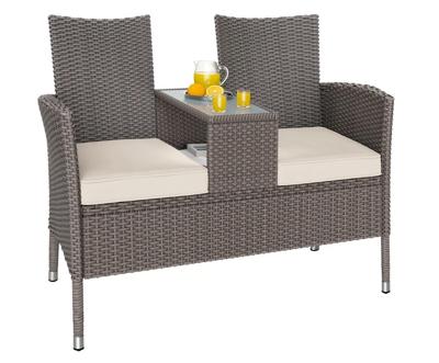 Solar tuinlamp wicker hoogte 50cm