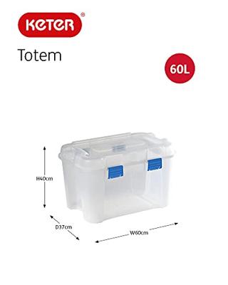Curver 243696 Opbergbox TOTEM Box 60L, transparent / blau Transparant, Blauw 1 stuk(s) Curver 243696 Opbergbox TOTEM Box 60L, transparent / blau Transparant, Blauw 1 stuk(s)