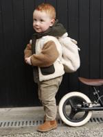 Sherpa mantel met capuchon voor baby zandbeige - thumbnail