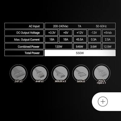 Voedingsbron Mars Gaming MPIII550P ATX 550 W