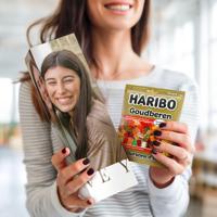 Gepersonaliseerd cadeaupakket met Haribo snoep (510 gram) - thumbnail