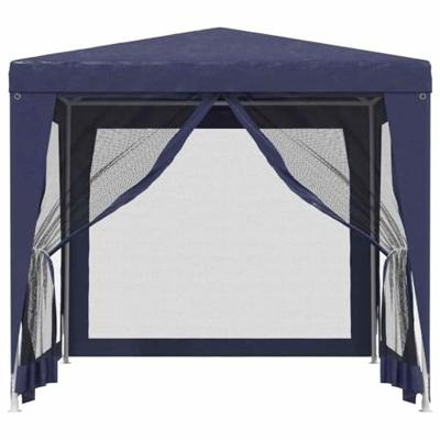 Partytent met 4 mesh zijwanden 2,5x2,5 m HDPE blauw
