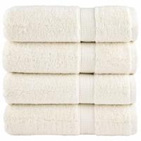 VidaXL Handdoeken solund 4 st 600 g/m² 50x100 cm crèmekleurig - thumbnail