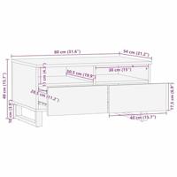 Salontafel with Drawer Bruin en zwart 80 x 54 x 40 cm - thumbnail
