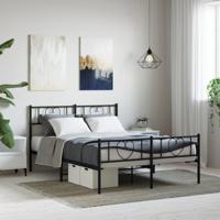 Bedframe met hoofd- en voeteneinde metaal zwart 120x190 cm - thumbnail