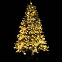 Kerstboom met LED en dennenappels 225 cm PVC en PE groen - thumbnail