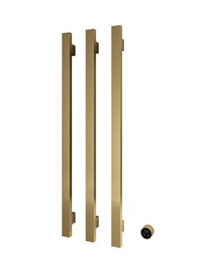 Hotbath &MORE set van 3 rails RASV135 SQUARE135 cm met separate schakelaar en inbouw element Geborsteld Messing PVD (RASV135-3BBP)