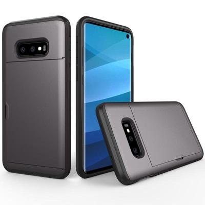 Schokbestendig robuuste Armor beschermende case voor Galaxy S10e met kaartsleuf (grijs)