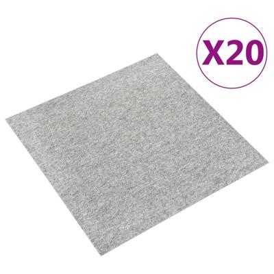 VidaXL Tapijttegels 20 st 5 m² 50x50 cm lichtgrijs