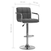 Barstoelen 2 st stof lichtgrijs - thumbnail