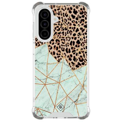 Samsung Galaxy A26 shockproof hoesje - Luipaard marmer mint Samsung Galaxy A26 shockproof hoesje - Luipaard marmer mint