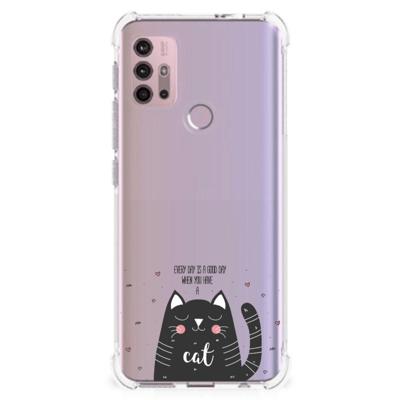 Motorola Moto G30 | G20 | G10 Stevig | Bumper Hoesje | Cat Good Day Motorola Moto G30 | G20 | G10 Stevig | Bumper Hoesje | Cat Good Day