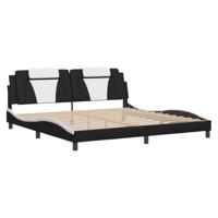 Bedframe "Viana" zonder matras kunstleer zwart en wit 200x200 cm - thumbnail