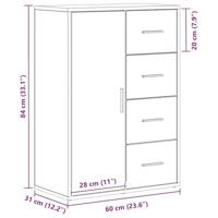 Dressoir met lade Artisan Eiken 60 x 31 x 84 cm Bewerkt hout - thumbnail