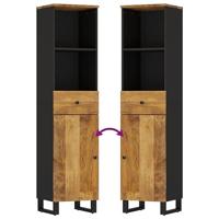 3-delige Badkamermeubelset massief mangohout - thumbnail