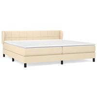 Boxspring met matras stof crèmekleurig 200x200 cm - thumbnail