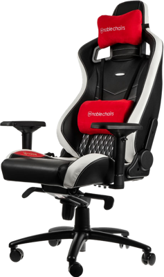 Noblechairs Epic Real Leather Black/White/Red