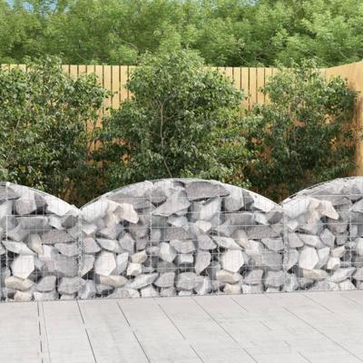 VidaXL Schanskorf gewelfd 150x30x60/80 cm gegalvaniseerd ijzer VidaXL Schanskorf gewelfd 150x30x60/80 cm gegalvaniseerd ijzer