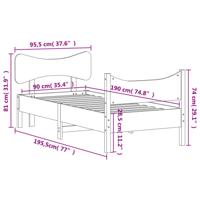 Bedframe zonder matras massief grenenhout 90x190 cm - thumbnail