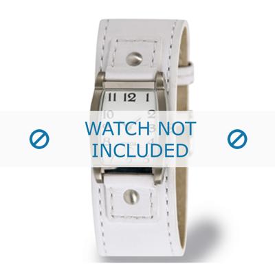 Boccia horlogeband 3147-04-BO3147-04-40 Leder Wit 25mm + wit stiksel