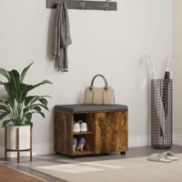 Halbank met kussen Effen Gerookt eiken 60 x 38 x 46 cm - thumbnail