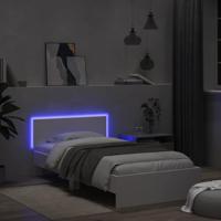 Bedframe met hoofdbord en LED-verlichting wit 100x200 cm - thumbnail