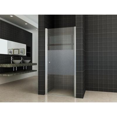 Partly nisdeur rechts 700 x 2000 x 8 mm nano helder glas met melkglas middenband/chroom Partly nisdeur rechts 700 x 2000 x 8 mm nano helder glas met melkglas middenband/chroom