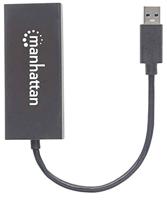 Manhattan USB 3.0 / DisplayPort Adapter [1x USB 3.0 stekker A - 1x DisplayPort bus] Zwart Kleurcodering, Flexibel, Folie afscherming, UL gecertificeerd, - thumbnail