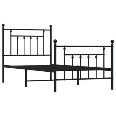 Bedframe met hoofd- en voeteneinde metaal zwart 90x190 cm Bedframe met hoofd- en voeteneinde metaal zwart 90x190 cm