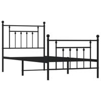 Bedframe met hoofd- en voeteneinde metaal zwart 90x190 cm - thumbnail