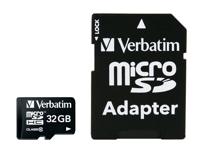 Verbatim MICRO SDHC 32GB CL 10 ADAP microSDHC-kaart 32 GB Class 10 Incl. SD-adapter - thumbnail