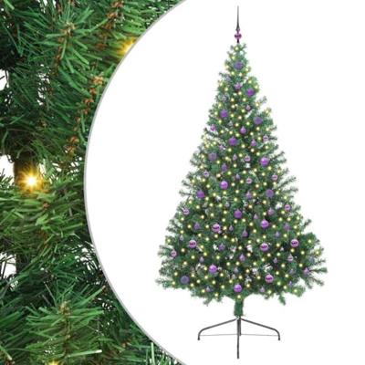 VidaXL Kunstmatig voorverlicht kerstboom met 300 led groen 240 cm pvc