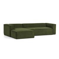 Kave Home Loungebank 'Blok' Rib, Links, kleur Donkergroen - thumbnail
