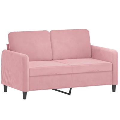 3-delige Loungeset met kussens fluweel roze - thumbnail