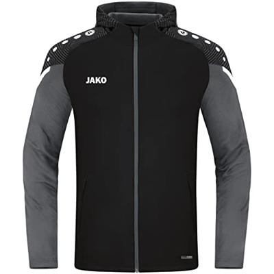 JAKO 6822 Jas Met Kap Performance - Zwart/Antra Light - XL