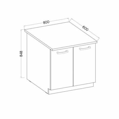 LASSEN Keukenonderkast onder spoelbak L 80 cm - Sonoma licht eiken decor