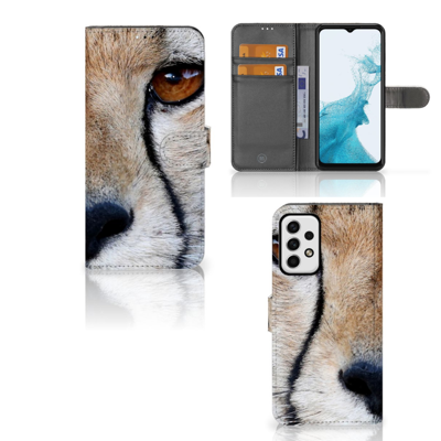Samsung Galaxy A23 | Telefoonhoesje | Met pasjeshouder | Cheetah