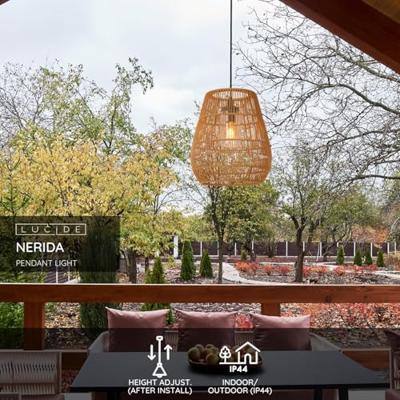 Lucide NERIDA - Hanglamp Binnen/Buiten - Ø 35 cm - 1xE27 - IP44 - Naturel