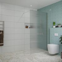 Fortifura Galeria inloopdouche - 110x200cm - ribbelglas - wandarm - Geborsteld RVS PVD (RVS) SW915253/SW797908 - thumbnail