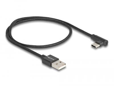 Delock 80029 USB-kabel USB 2.0 USB-A stekker, USB-C stekker 0.50 m Zwart