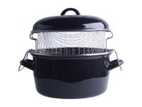 Cookinglife emaille Oliebollenpan / Frituurpan - Braadpan - met mand - Cooking - ø 24 cm - thumbnail