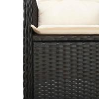 11-delige Bistroset met kussens poly rattan zwart - thumbnail
