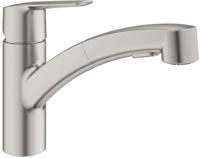 Grohe QuickFix Start keukenmengkraan met uittrekbare handdouche supersteel - thumbnail