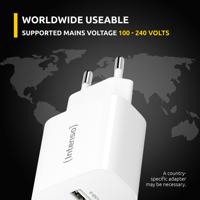 Intenso W5A white double pack USB-C-adapter 5 W USB-A Wit Thuis - thumbnail
