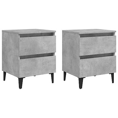 Nachtkastjes 2 st 40x35x50 cm bewerkt hout betongrijs